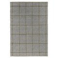 Brink & Campman Craft Matter Check Slate rug featuring grid pattern in slate grey and gold on light slate background, hand-tufted wool