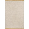 Brink & Campman Craft Matter Rug featuring plain design in warm white with golden border on edges, hand-tufted wool
