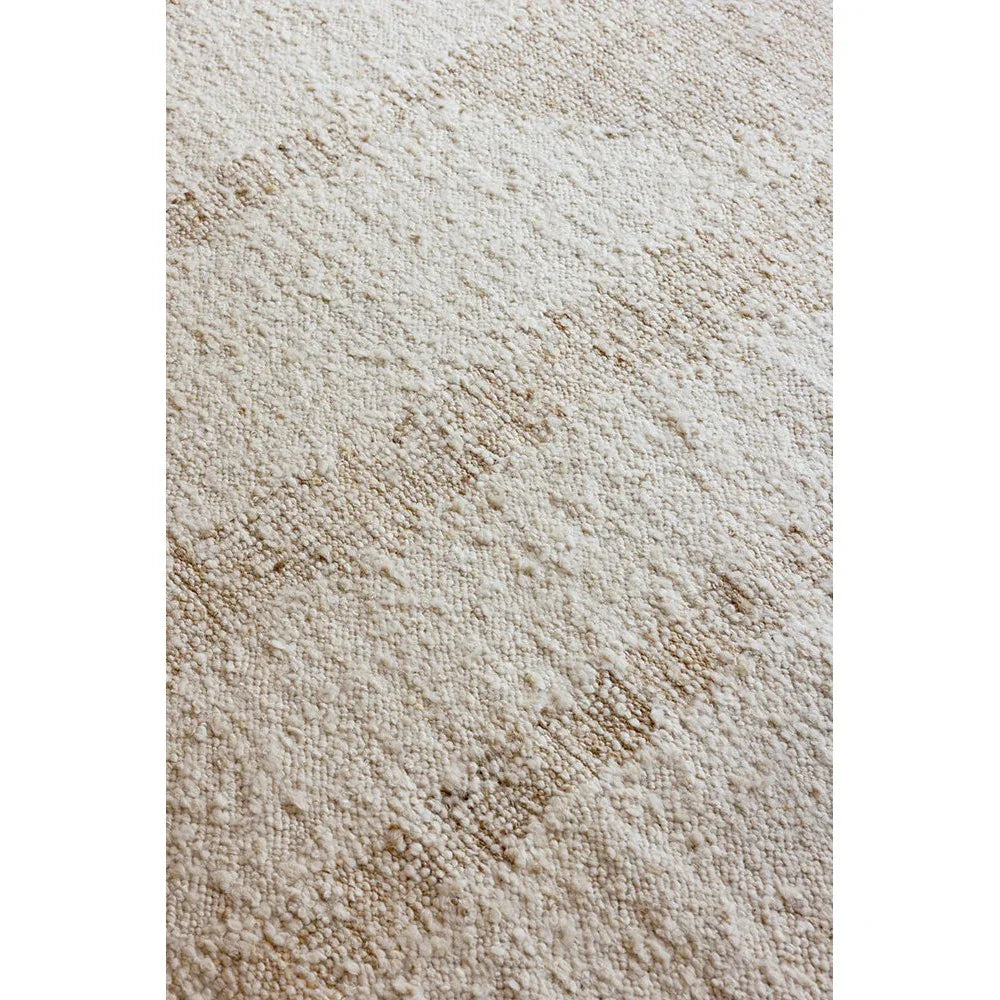 Brink & Campman Craft Fundament Wool White Rug featuring textured shag in cream/beige on ivory background, hand-tufted wool