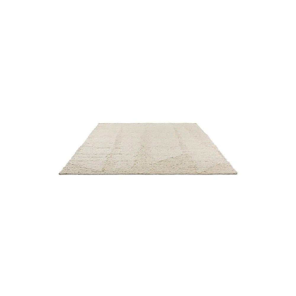 Brink & Campman Craft Fundament Rug featuring shaggy solid texture in ivory, cream and beige on white background, machine-made wool