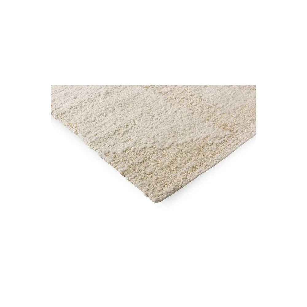 Brink & Campman Craft Fundament Wool White Rug featuring textured shag pile in cream/ivory on white background, hand-tufted wool
