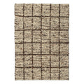 Brink and Campman Craft Jack Bear Brown handwoven wool rug featuring irregular grid pattern in warm brown and cream tones, reversible flatweave with artisan texture.