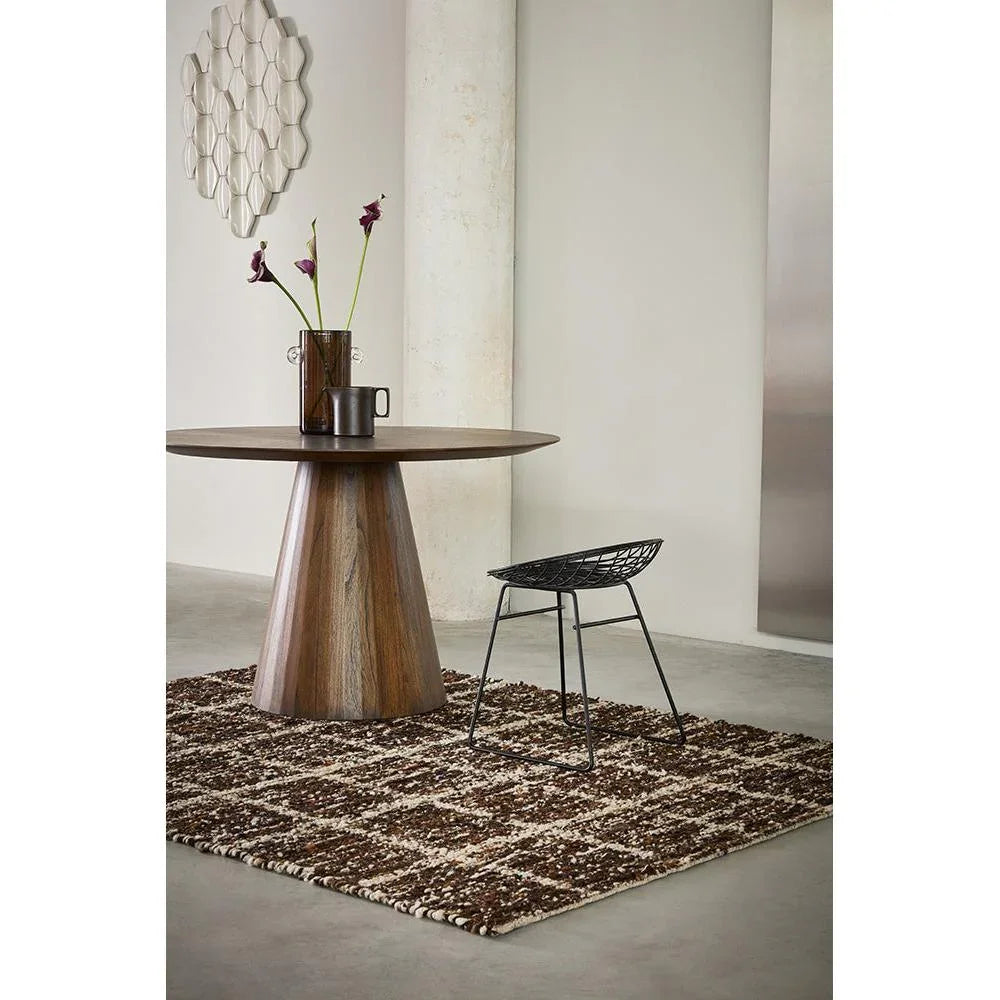 B&C Craft Jack Bear Brown designer rug featuring a textured brown and cream shag on ivory background, Brink & Campman
