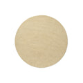 Brink and Campman Decor Echo Sand round hand-tufted wool rug featuring sculptural raised concentric circles rippling outward in warm sandy beige with textural depth
