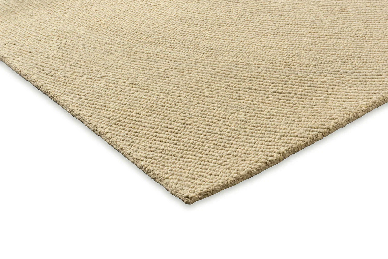 B&C Decor Echo Sand Designer Rug featuring solid textured pattern in sand beige on white, hand-tufted wool