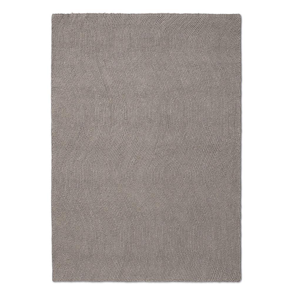 Brink and Campman Decor Echo Pebble hand-tufted wool rug featuring sculptural raised diagonal lines flowing across surface in soft pebble grey with textural depth
