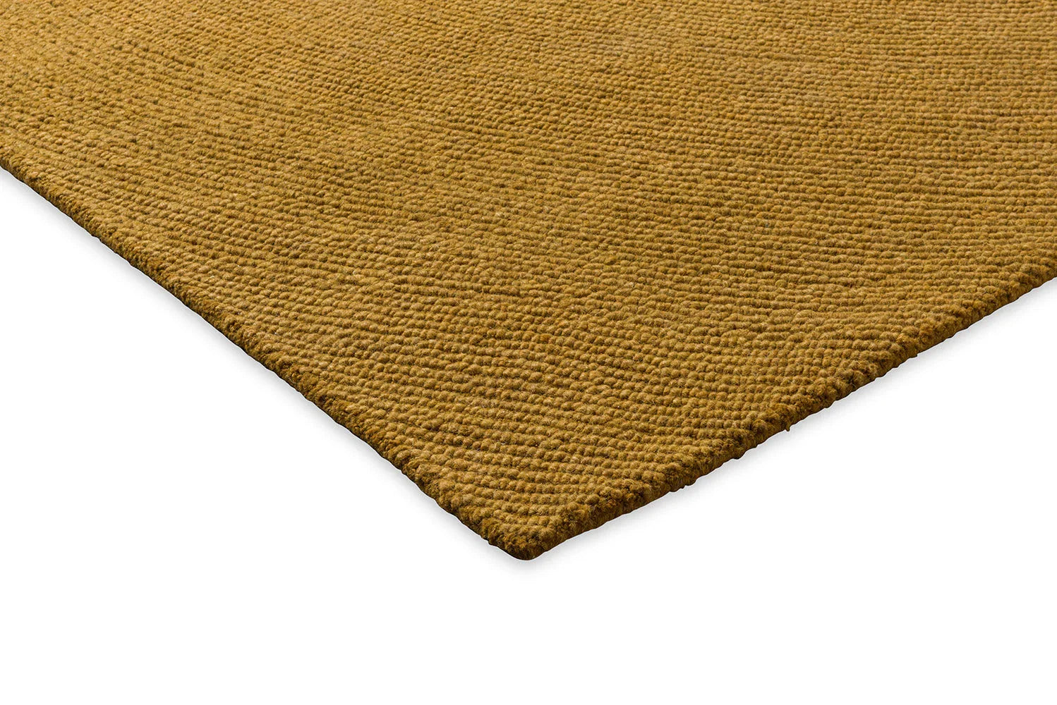 B&C Decor Echo Ochre Designer Rug featuring solid textured shag in ochre and mustard on white background, hand-tufted wool