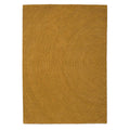 Brink and Campman Decor Echo Ochre hand-tufted wool rug featuring sculptural raised diagonal lines flowing across surface in rich golden mustard ochre with textural depth
