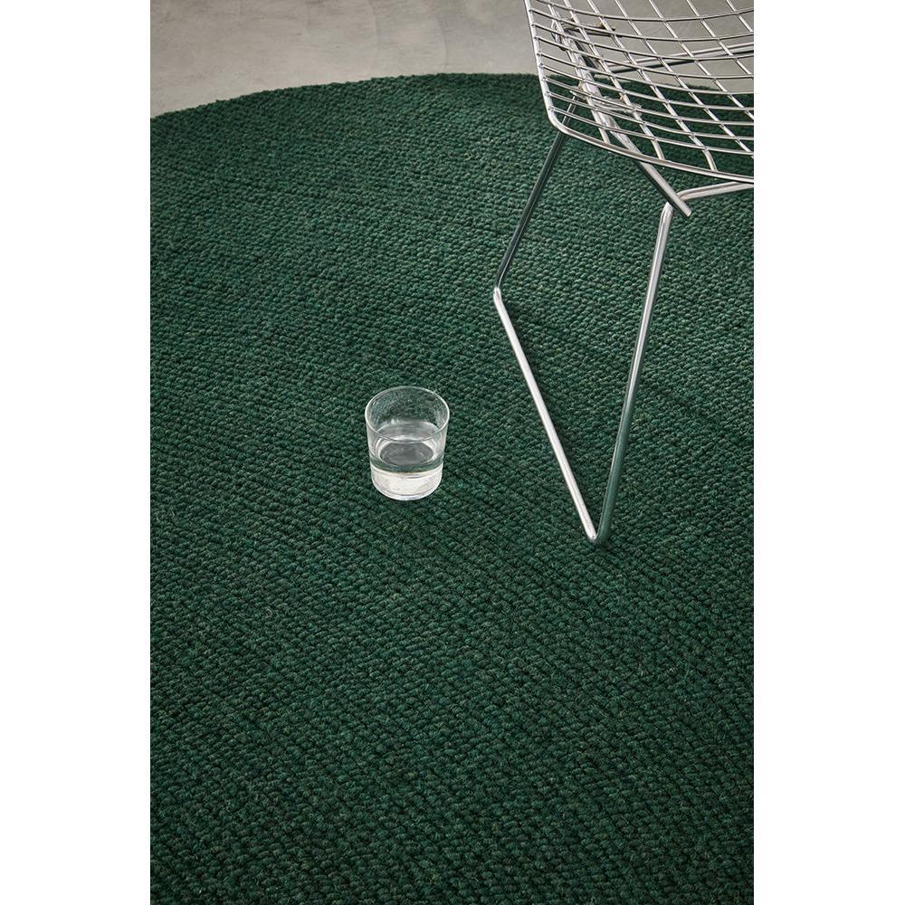 B&C Decor Echo Forest Round Rug featuring boucle texture in forest green and emerald on light gray background, hand-tufted wool