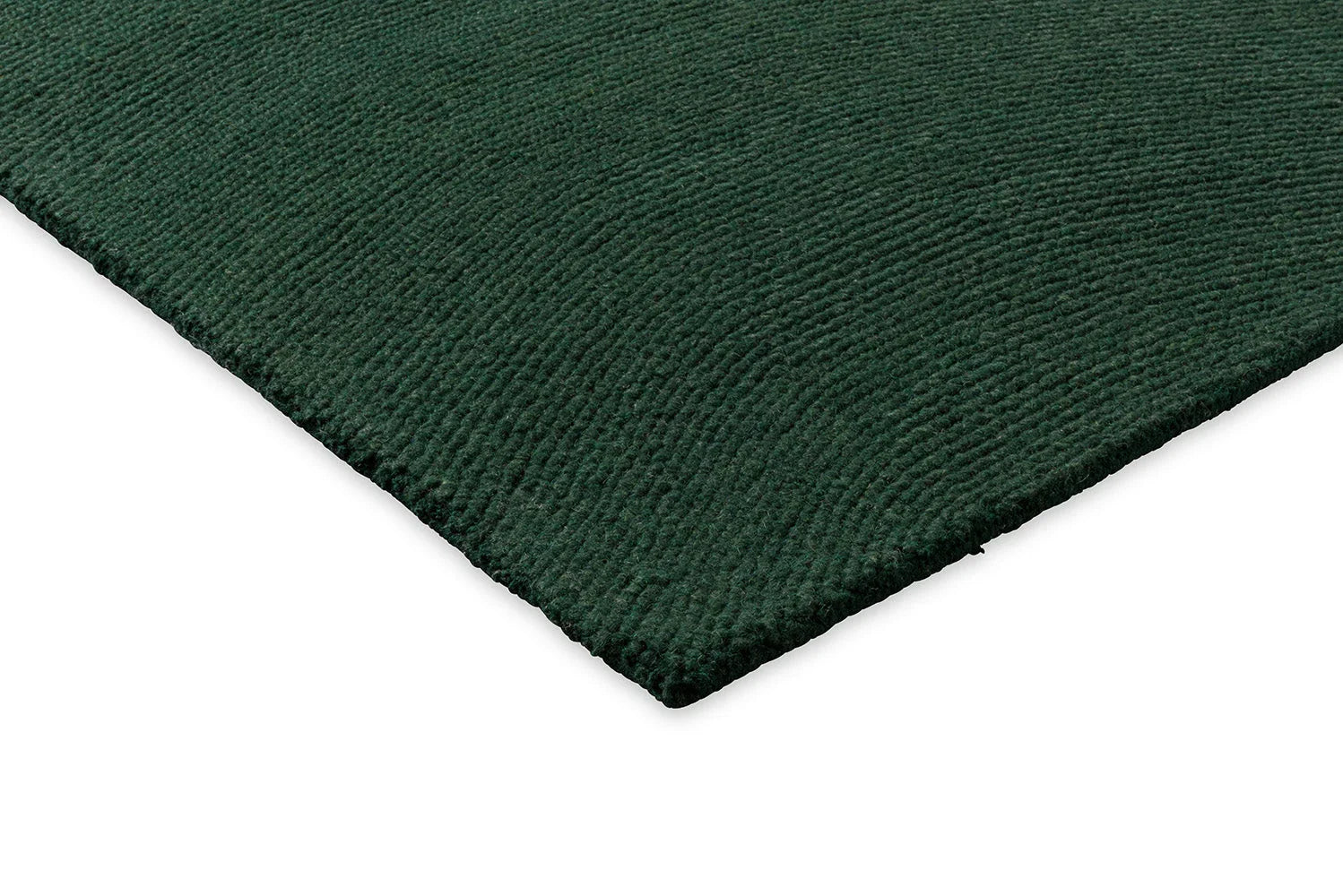 B&C Decor Echo Forest Designer Rug featuring solid textured pattern in deep forest green on white background, hand-tufted wool