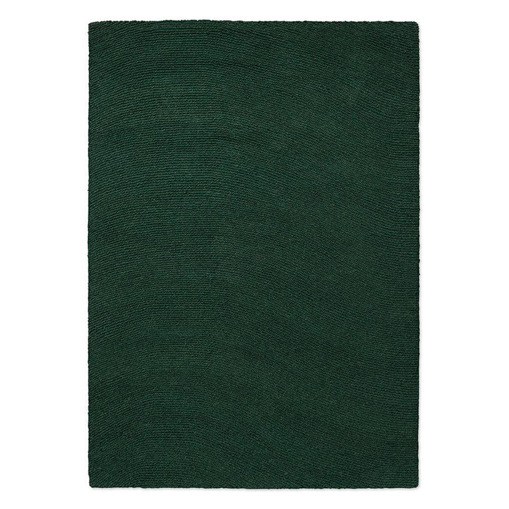 Brink and Campman Decor Echo Forest hand-tufted wool rug featuring sculptural raised diagonal lines flowing across surface in rich forest green with textural depth
