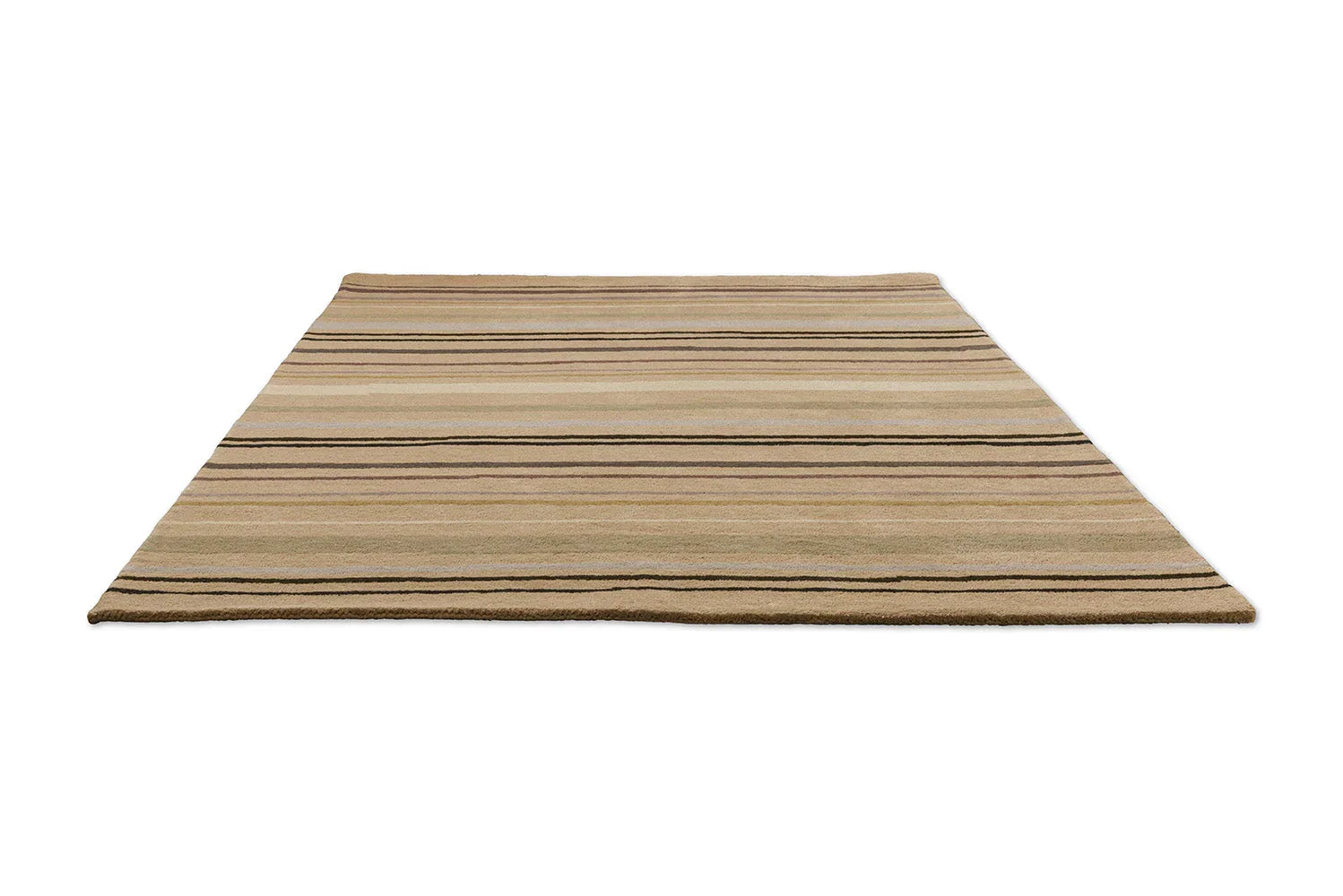 Brink & Campman B&C Decor Shift Mineral Sand rug featuring horizontal striped pattern in tan, beige and brown on light sand background