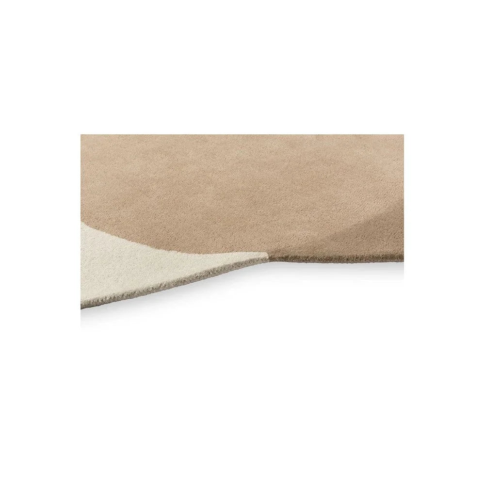 Brink & Campman Element Arp Natural Rug featuring abstract two-tone in camel and cream on beige, hand-tufted wool