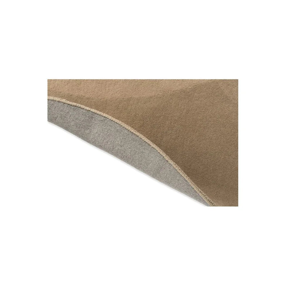 Brink & Campman Element Arp Natural Designer Rug featuring brown surface with grey underside on white background, hand-tufted wool