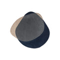 Brink & Campman Element Arp Blue Rug featuring overlapping circle design in navy, charcoal and beige on white background, hand-tufted wool