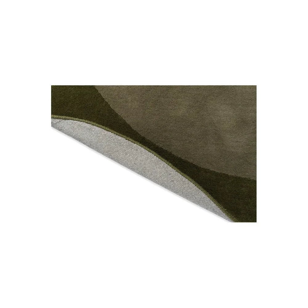 Brink & Campman Element Moore Moss Rug featuring organic gradient in moss green, olive and taupe on light beige, hand-tufted wool
