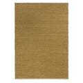 Brink & Campman Frame Mustard Designer Rug featuring solid woven texture in mustard yellow on white background, woven wool