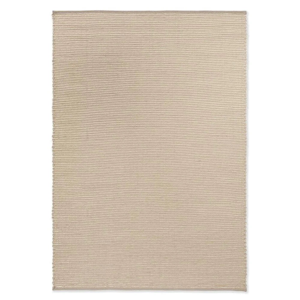 Brink & Campman Frame Natural Rug featuring ribbed texture in beige and cream on white background, hand-tufted wool