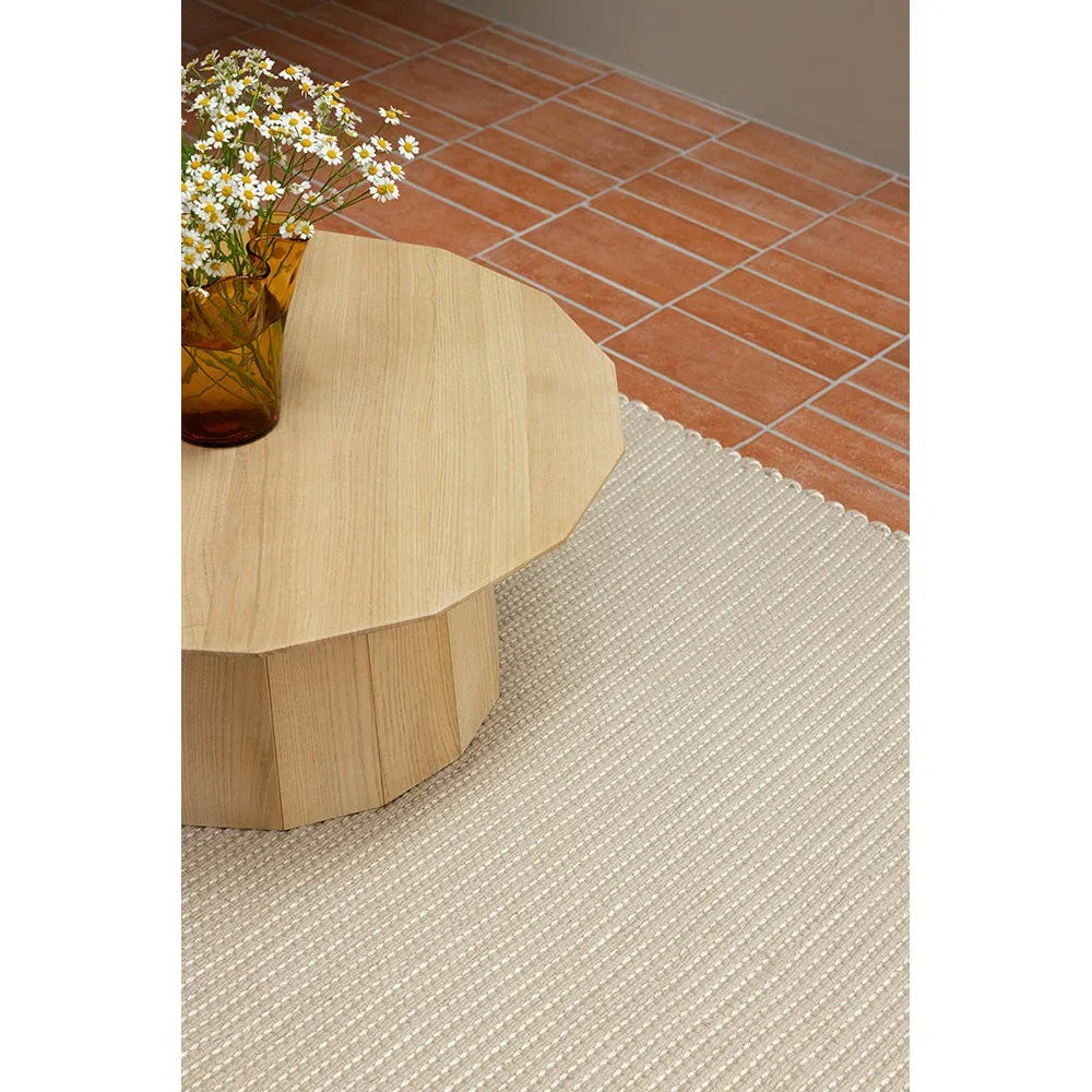 Brink & Campman Frame Natural Designer Rug featuring textured weave in beige and cream on light beige background, hand-tufted wool
