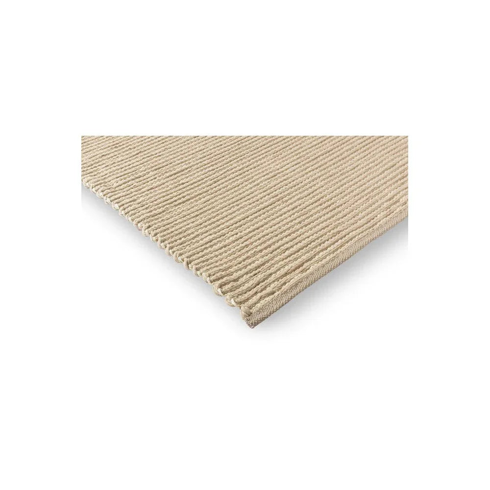 Brink & Campman Frame Natural Designer Rug featuring ribbed corded texture in cream, beige on natural backdrop, hand-tufted wool
