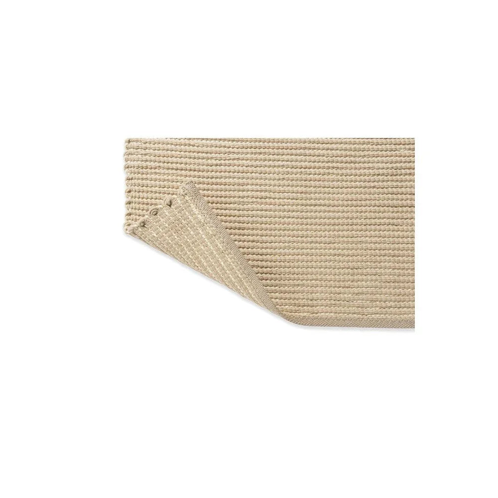 Brink & Campman Frame Natural Designer Rug featuring textured striped weave in natural beige on cream, machine-woven jute