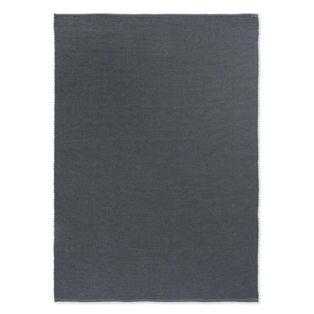 Brink & Campman Grid Slate Designer Rug featuring subtle grid texture in slate blue on slate background, hand-tufted wool