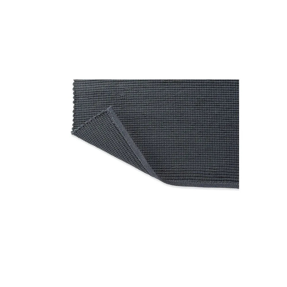 Brink & Campman Grid Slate Designer Rug featuring grid pattern in slate and charcoal on white background, hand-tufted wool