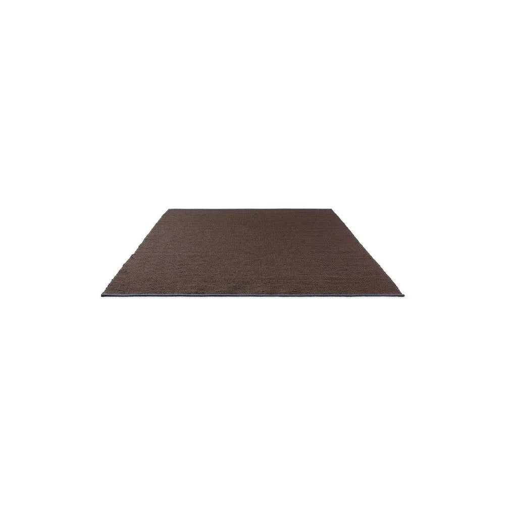 Brink & Campman Grid Cacao Designer Rug featuring solid minimalist texture in cacao brown on white background, hand-tufted wool
