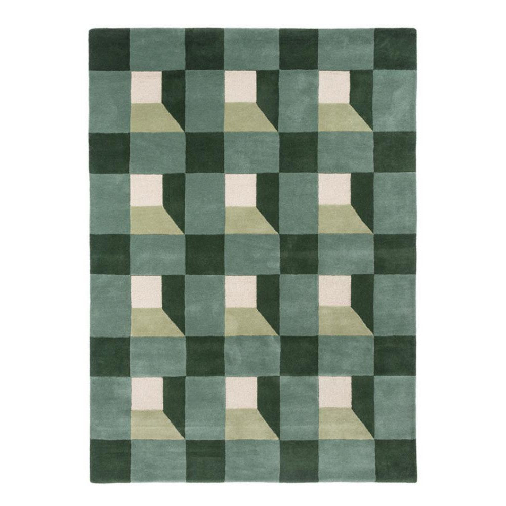 Harlequin Blocks Fern Designer Rug