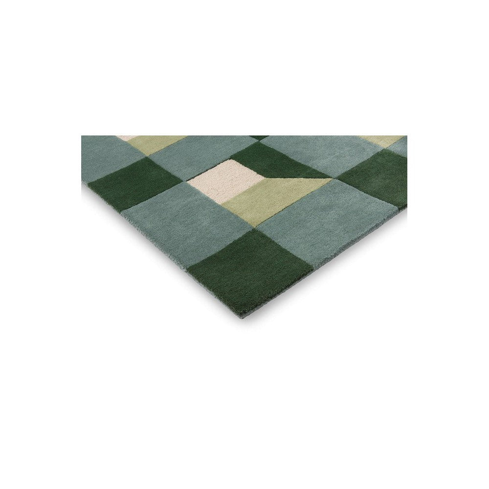 Harlequin Blocks Fern Designer Rug