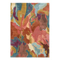 Harlequin Foresta rug featuring abstract organic pattern in rosewood, huckleberry, coral, teal, mustard on cream, hand-tufted wool