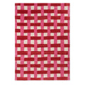 Sophie Robinson x Harlequin Basket Weave Coral/Rose Rug featuring coral, pink and cream in a woven pattern on ivory; hand-tufted wool