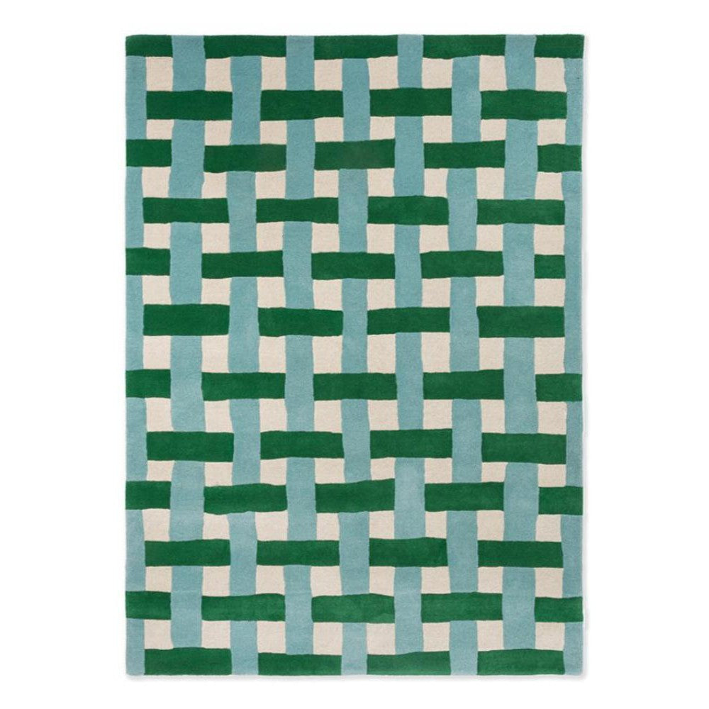 Sophie Robinson x Harlequin Basket Weave Emerald/Aquamarine Designer Rug