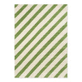 Sophie Robinson x Harlequin Paper Straw Peridot Designer Rug featuring diagonal stripe pattern in peridot green and cream on ivory background, hand-tufted wool