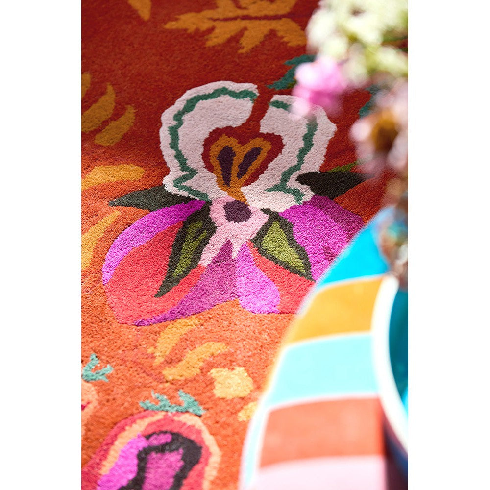 Sophie Robinson x Harlequin Wonderland Floral Amber/Lapis Designer Rug