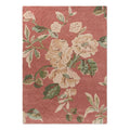 Laura Ashley Aylworth Trail Terracotta Designer Rug featuring floral bouquet in cream and sage leaves on terracotta background, hand-tufted wool
