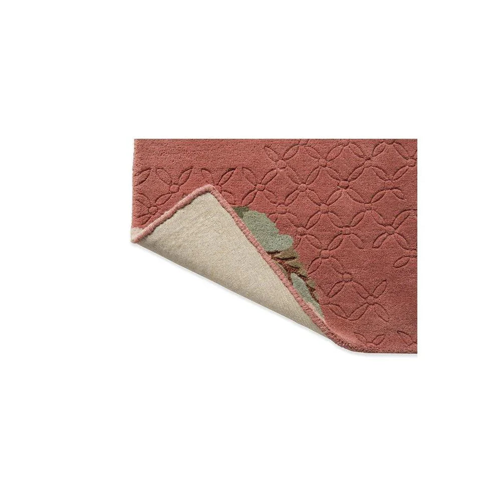 Laura Ashley Aylworth Trail Terracotta Orange Designer Rug featuring embossed pattern in terracotta orange on cream backing, hand-tufted wool