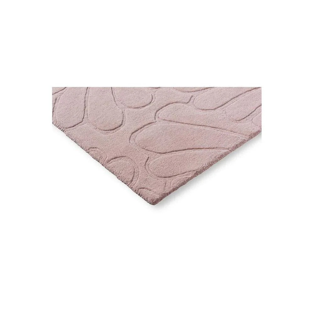 Laura Ashley Coleby Petals Chalk Pink Designer Rug featuring petal pattern in chalk pink on soft blush background, hand-tufted wool