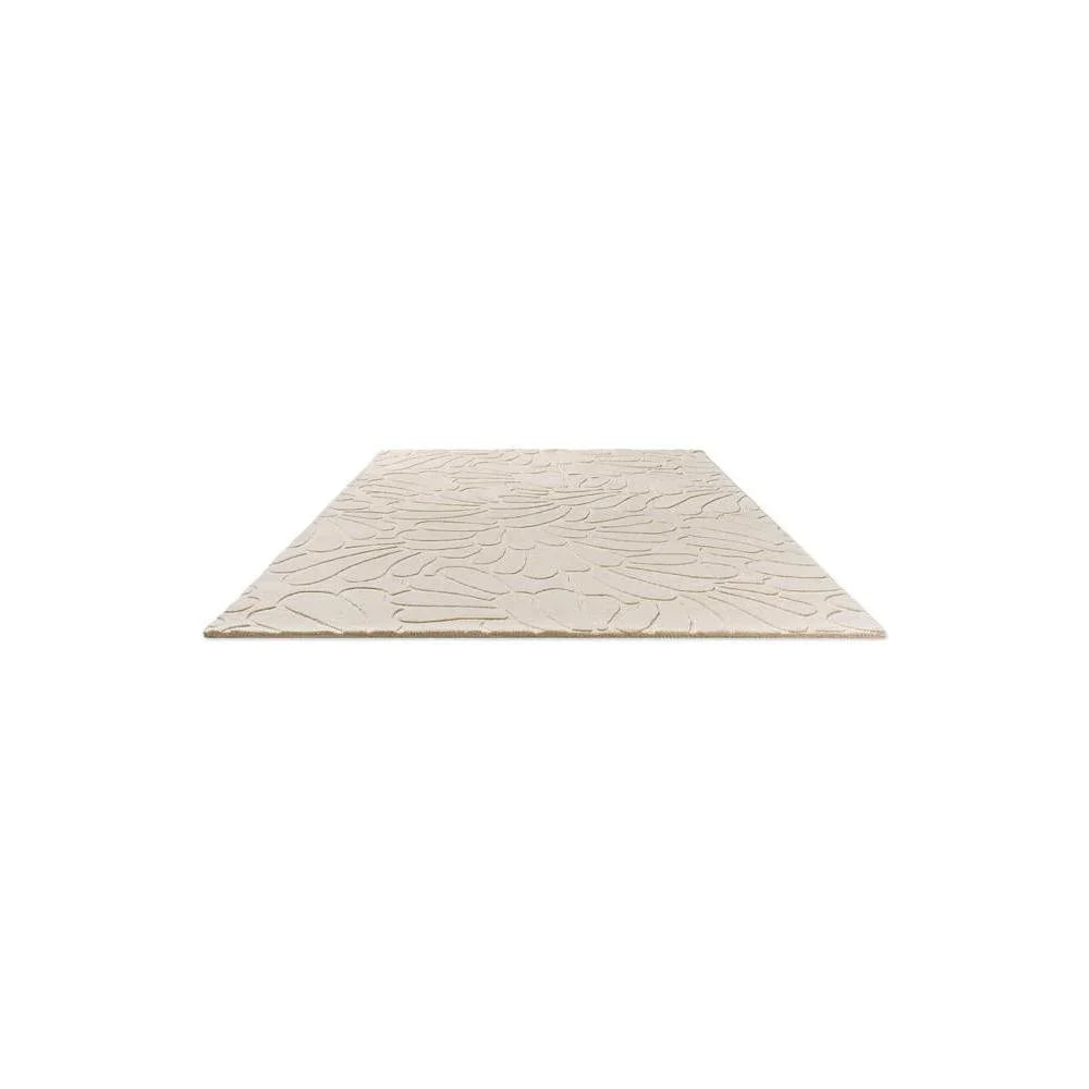 Laura Ashley Coleby Petals Ivory Cream Designer Rug featuring petal pattern in ivory/cream on ivory background, machine-made wool