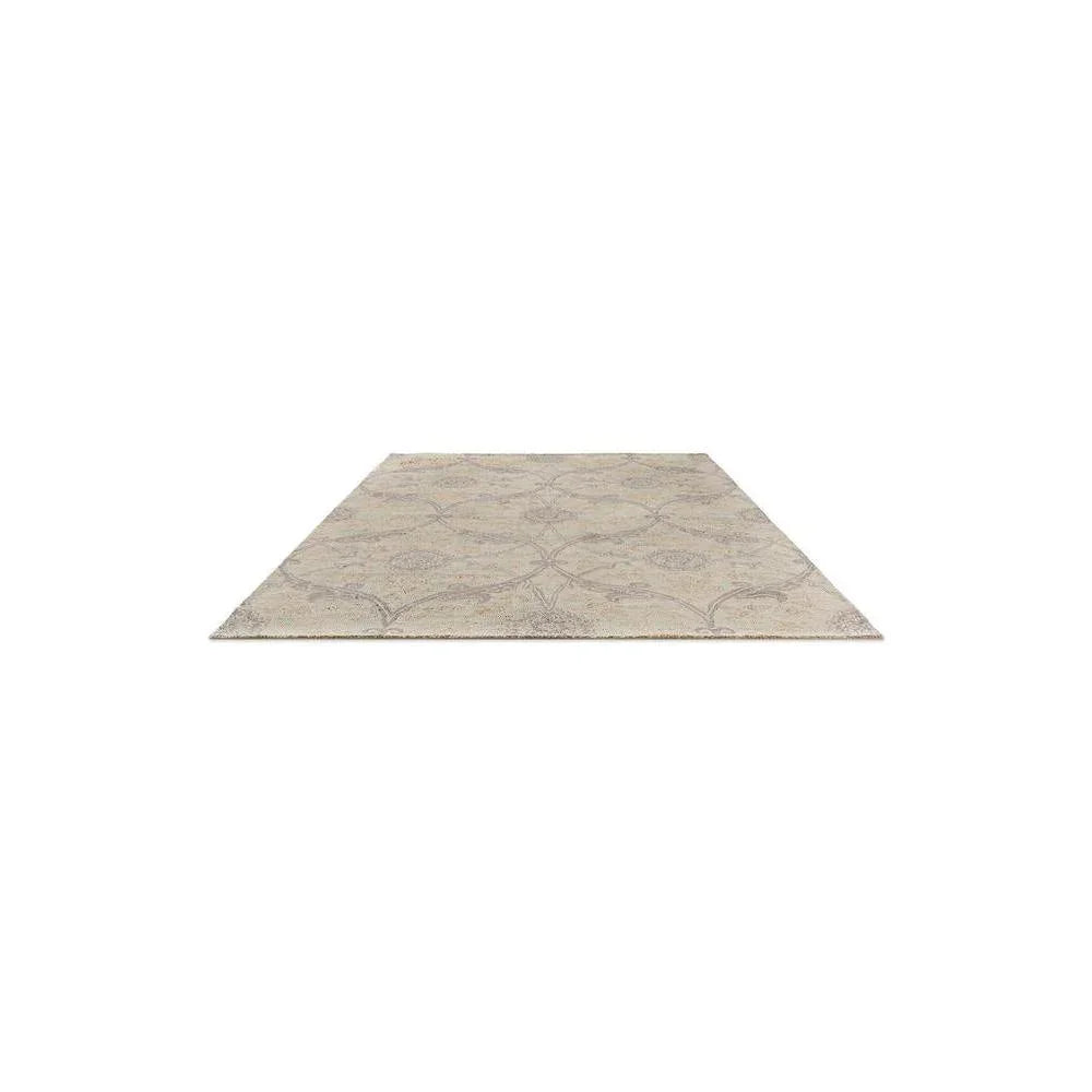 Laura Ashley Endale Soft Truffle Rug featuring ornate arabesque pattern in cream, taupe and grey on light beige background, Laura Ashley 2025 rug
