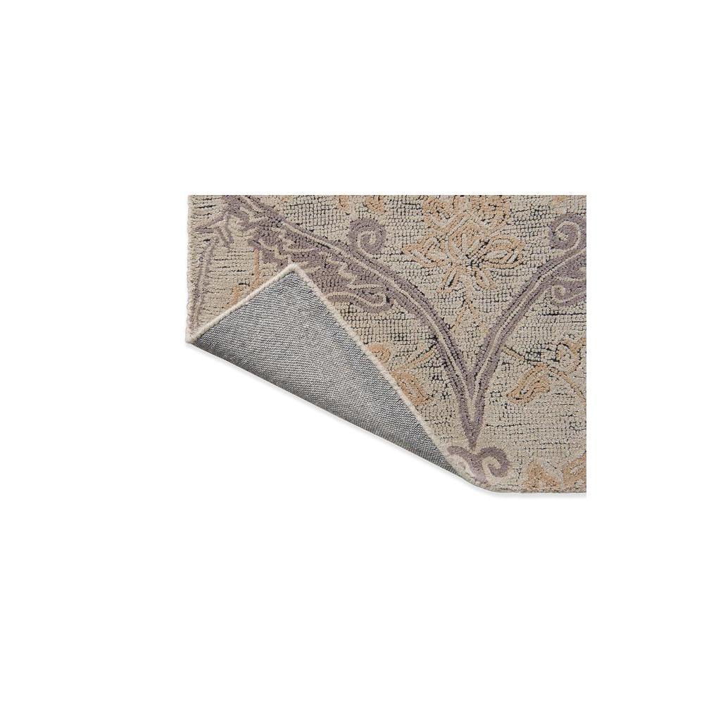 Laura Ashley Endale Soft Truffle Designer Rug featuring ornate floral pattern in taupe, lilac and beige on cream background, hand-tufted wool