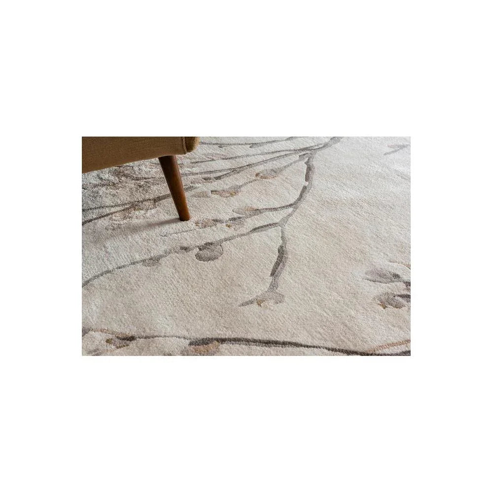Laura Ashley Pussy Willow Dove Grey Designer Rug featuring marble-pattern in dove grey, charcoal, cream on ivory background, machine-made synthetic fibre