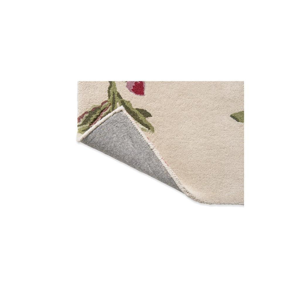 Laura Ashley Summer Palace Cranberry-Grape Rug featuring floral pattern in cranberry, grape, sage-green on beige background, hand-tufted wool