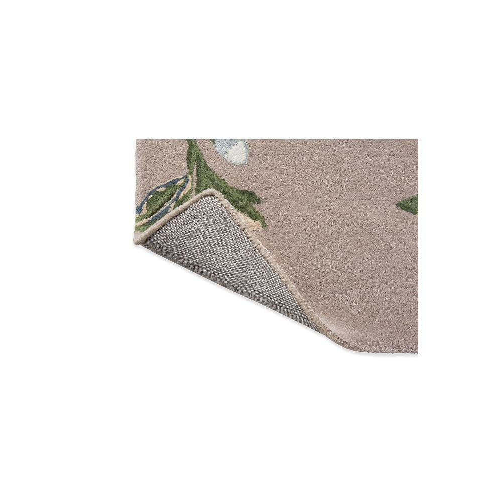 Laura Ashley Summer Palace Truffle Seaspray Rug featuring botanical floral pattern in truffle beige, sage-green leaves on seaspray background, hand-tufted wool