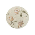 Laura Ashley Gosford Natural round rug featuring floral pattern in peach, sage green and ivory on cream background, hand-tufted wool