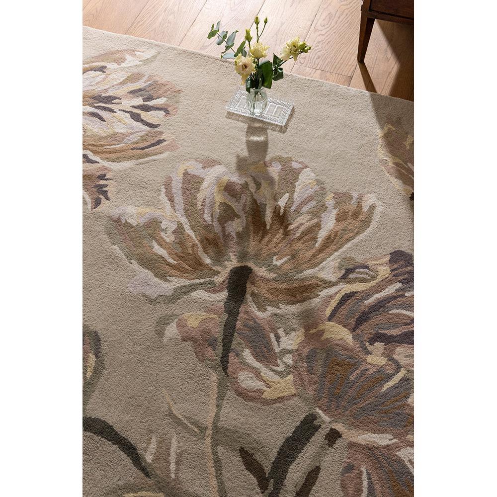 Laura Ashley Gosford Natural - Sage Green Designer Rug featuring floral botanical pattern in beige, sage green, cream on cream background, hand-tufted wool