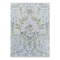 Laura Ashley Parterre Sage Rug featuring botanical floral pattern in sage green, blue and cream on light lilac background, hand-tufted wool