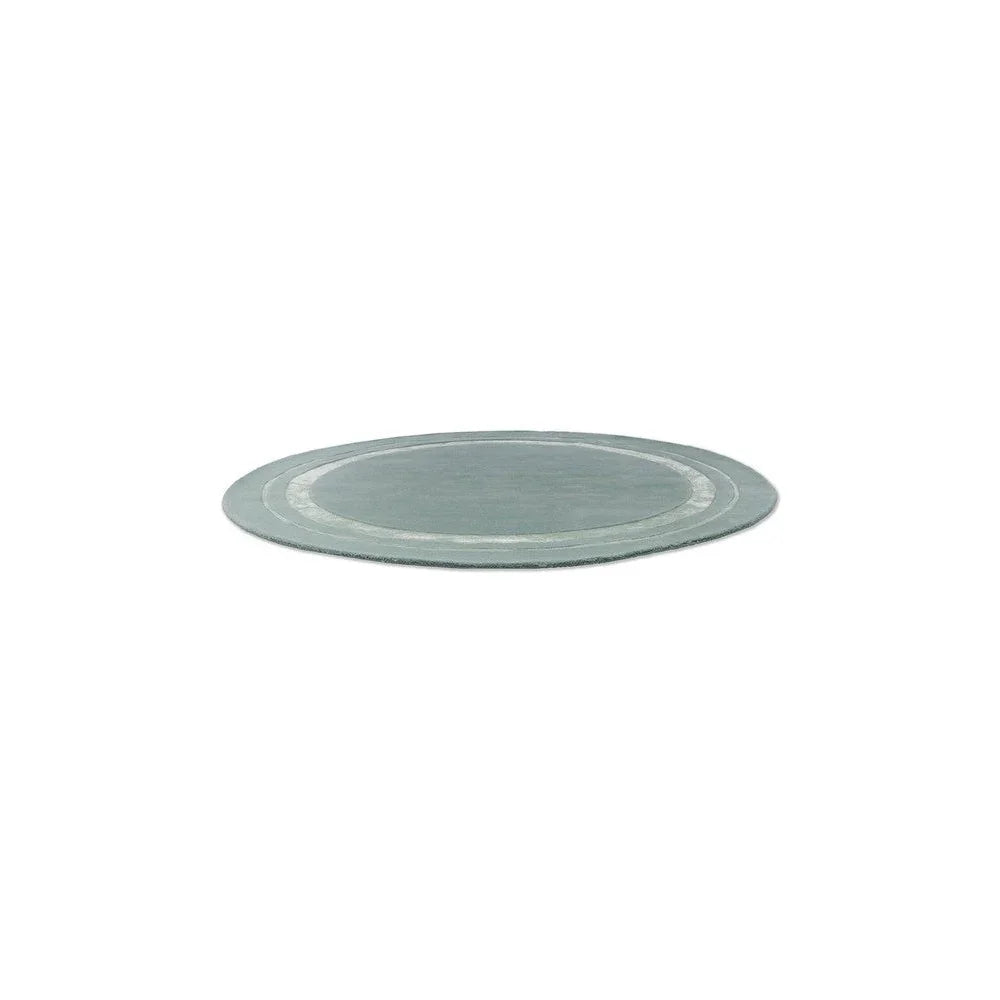 Laura Ashley Redbrook Duck Egg Designer Round Rug featuring concentric ring pattern in duck egg blue on pale background, round rug