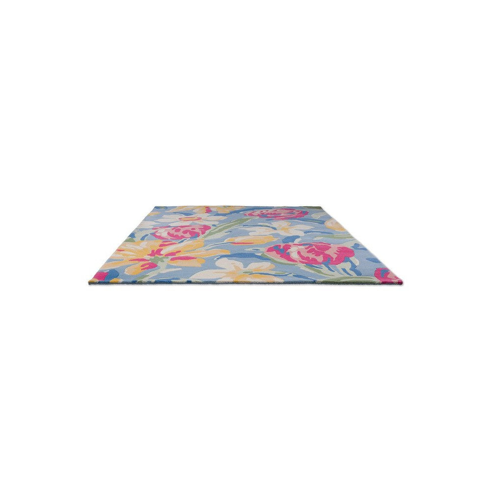 Laura Ashley Tulips China Blue Designer Rug