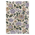 Laura Ashley Wendling Floral rug featuring floral pattern in heather purple, lilac, sage green on cream background, machine-woven wool blend